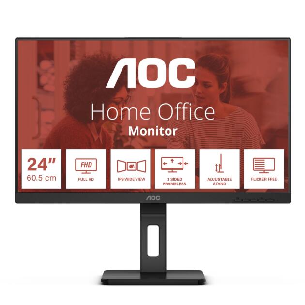 AOC E3 24E3QAF computer monitor 60.5 cm (23.8") 1920 x 1080 pixels Full HD LCD Black