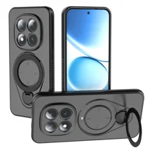For Xiaomi Redmi Note 15 Pro+ 5G (Global)  /  Poco M8 Pro 5G Magnetic Case Rotating Kickstand TPU PC Phone Cover - Black
