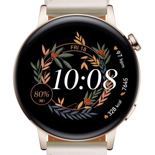 Huawei WATCH GT 3 3.35 cm (1.32") AMOLED 42 mm Digital 466 x 466 pixels Touchscreen Gold GPS (satellite)