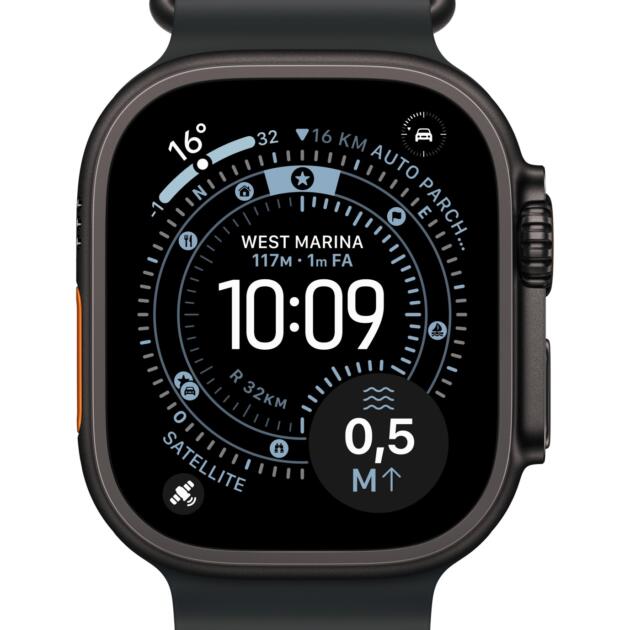 Apple 49mm Navy Ocean Band - Black Titanium Finish
