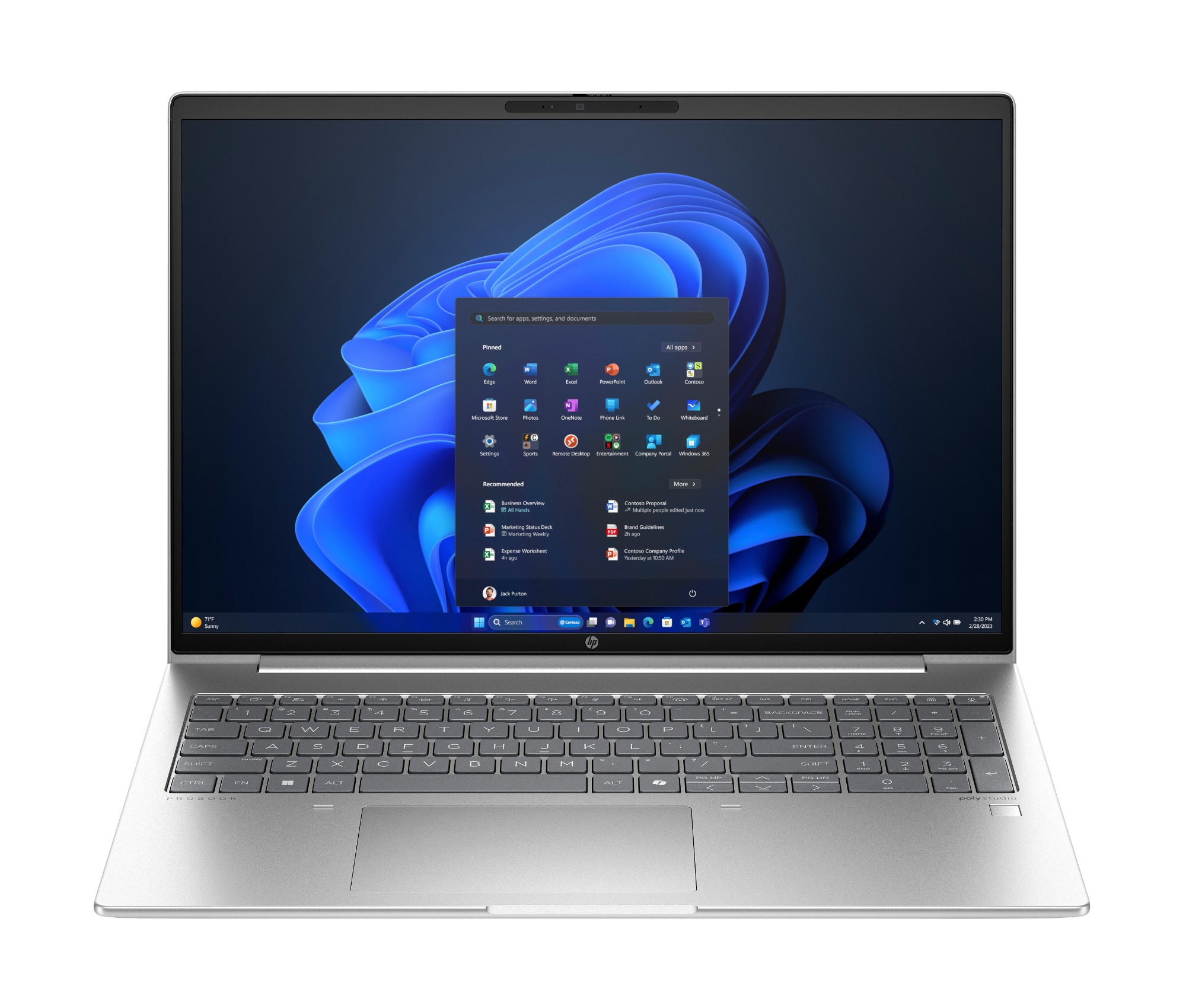 HP ProBook 460 G11 Intel Core Ultra 5 125U Laptop 40.6 cm (16") WUXGA 16 GB DDR5-SDRAM 512 GB SSD Wi-Fi 6E (802.11ax) Windows 11 Pro AI PC Silver