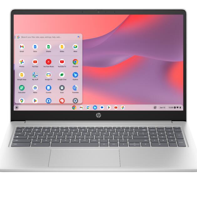 HP Chromebook 15a-nb0006na Intel® N N100 39.6 cm (15.6") HD 4 GB LPDDR5-SDRAM 128 GB UFS Wi-Fi 6 (802.11ax) ChromeOS Silver