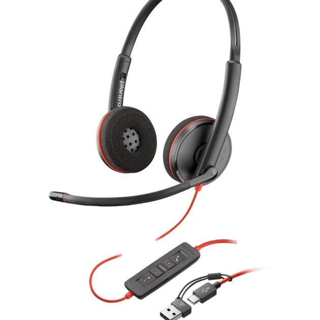 HP Poly Blackwire 3210 Monaural USB-C Headset +USB-C/A Adapter (Bulk)